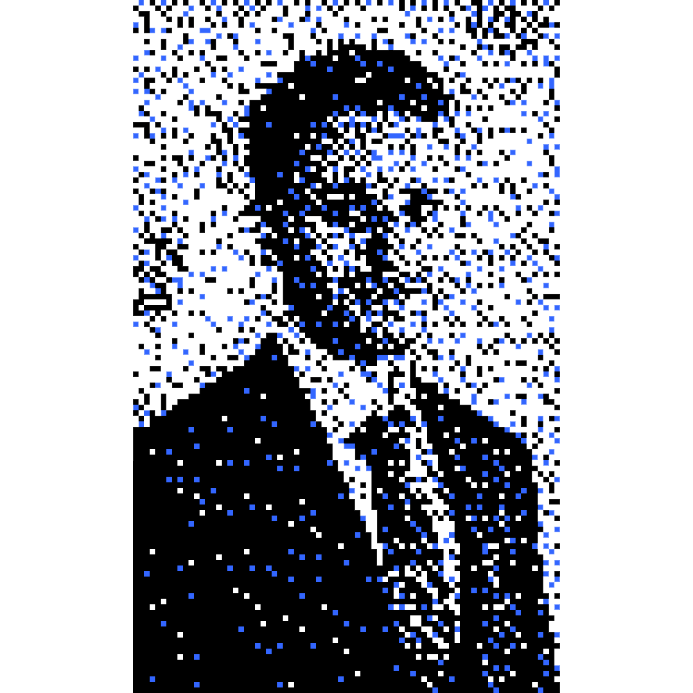 Kostya Farber in a glitched image format
